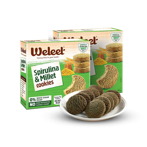 spirulina & millet cookies of 2 packs