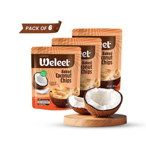 3 combo pack of Weleet baked coconut chip