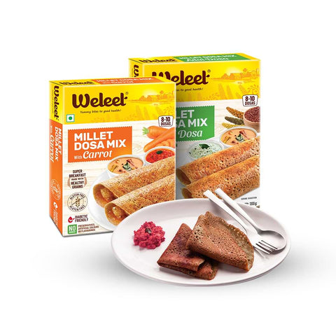 assorted pack of two weleet millet carrot and adai dosa mix