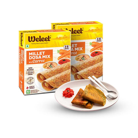 pack of two weleet carrot millet dosa mix
