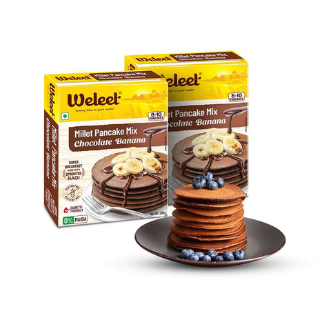 chocolate banana millet pancake mix, pack of two