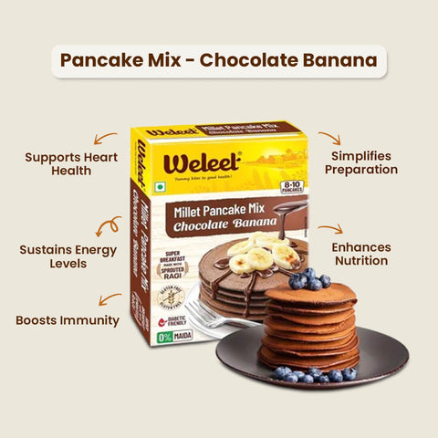 Millet Pancake Mix –  Mango Vanilla & Chocolate Banana - pack of 2| (200g each)