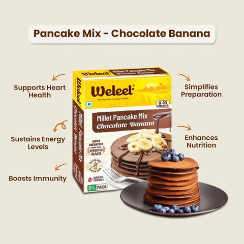 Millet Pancake Mix – Strawberry & Chocolate Banana   - pack of 2| (200g each)