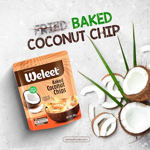 Weleet Baked Coconut Chips | pack of 3  | 60 g
