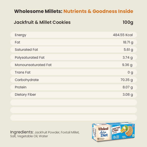 jack fruit millet cookie nutrients table