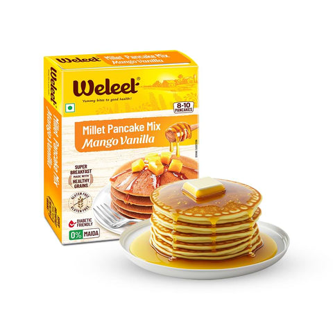 weleet instant mango vanilla millet pancake mix, pack of one