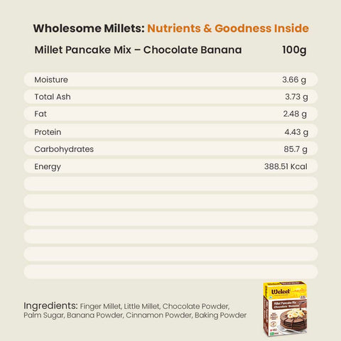 Millet Pancake Mix – Strawberry & Chocolate Banana   - pack of 2| (200g each)