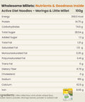 moringa and little millet noodles nutrition table