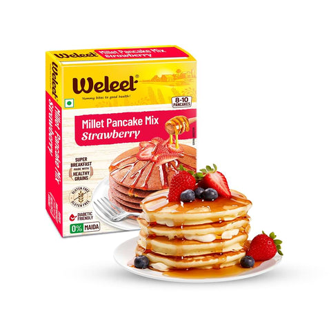 Millet Pancake Mix –  Strawberry & Mango Vanilla - pack of 2| (200g each)