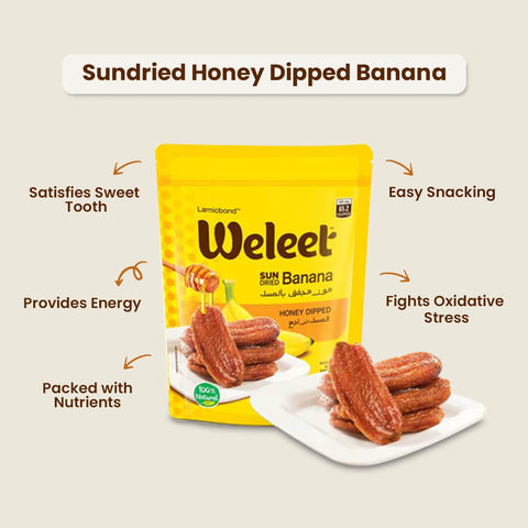 Sun Dried Honey Dipped Banana – Pack of 3 | 300g