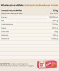 sweet potato millet cookie nutrients table